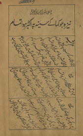 Nezah jo khā ke sīnah peh Akbar huvā tamām /